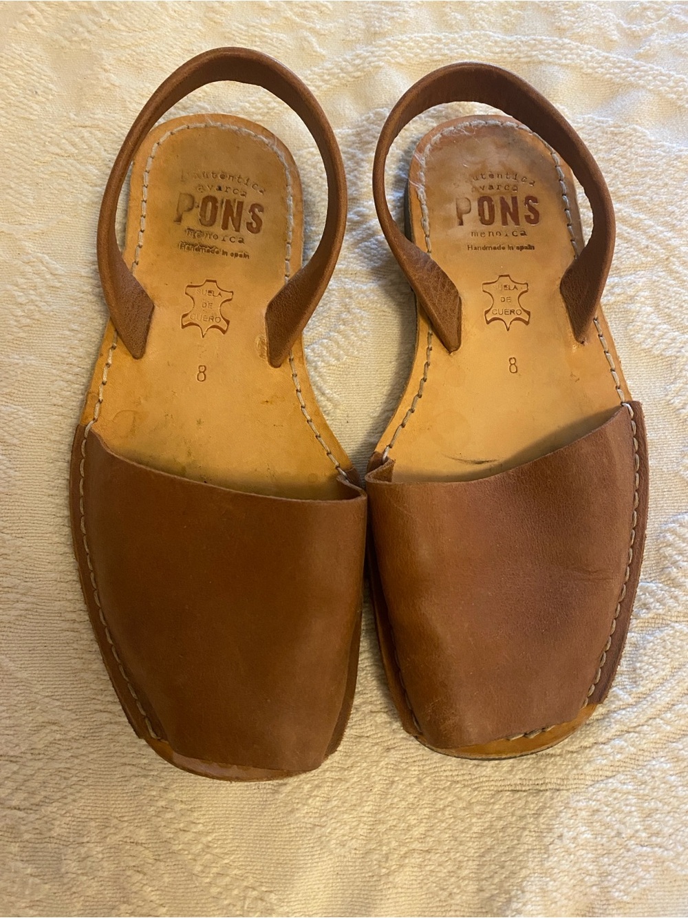 PONS Women’s Tan Leather Avarca Sandals Classic